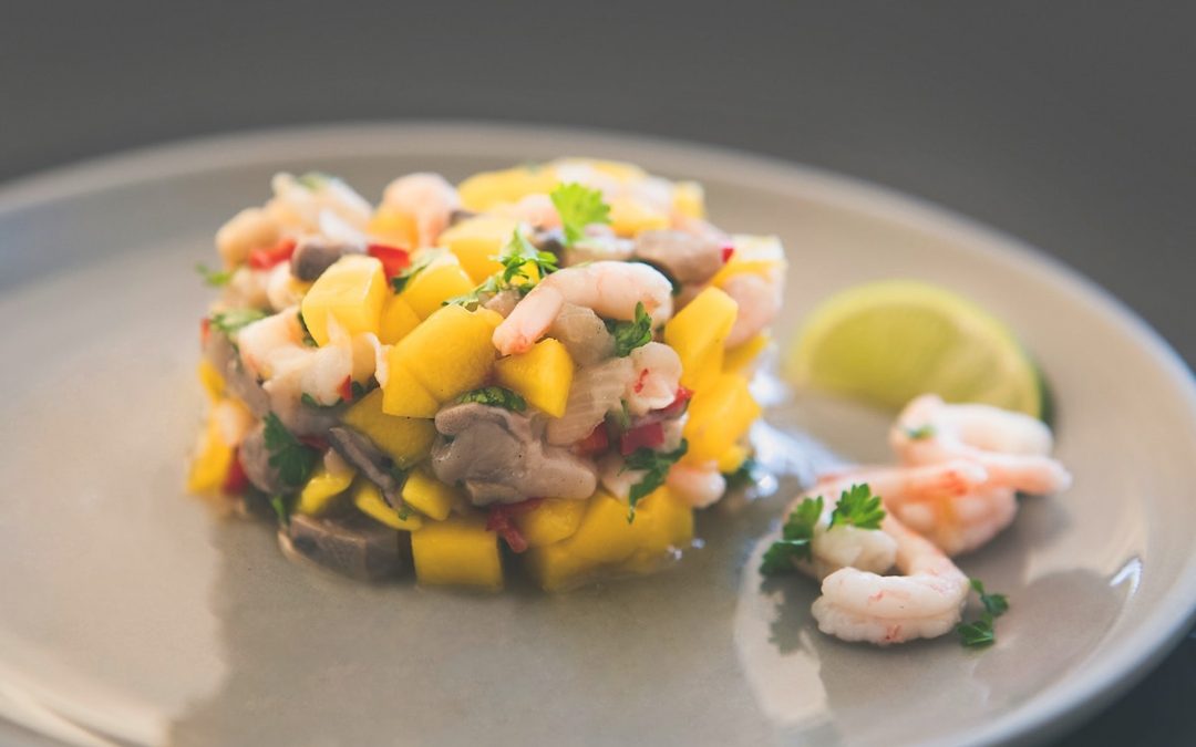 Ceviche med sill och räkor